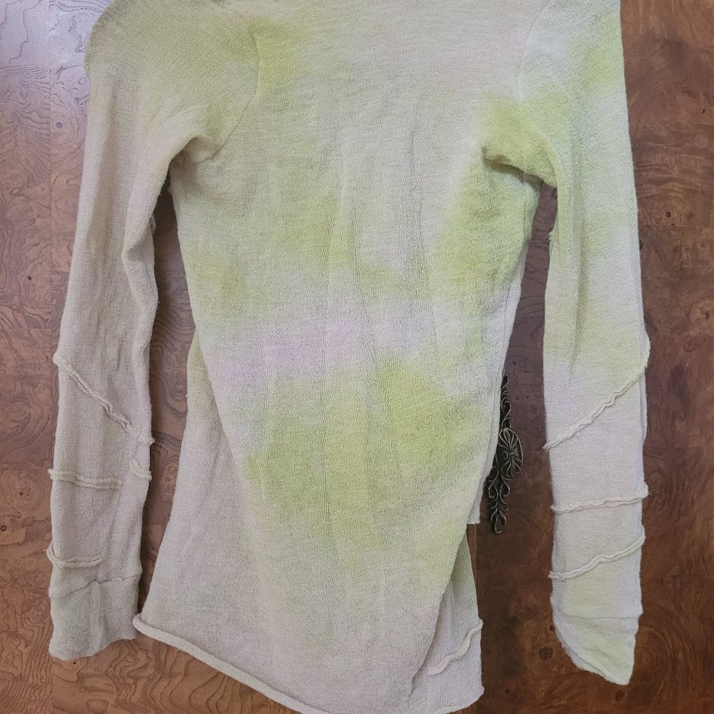 The People of the Labyrinths sweater, green with black design, size S